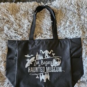 ZAK BAGANS Black Haunted Museum Tote Bag